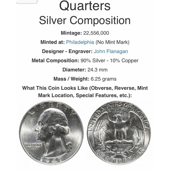 Handcrafted Coin Ring | 1947 Quarter size 7 - Picture 9 of 10